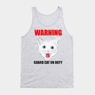 Beware Guard Cat (white 2) Tank Top